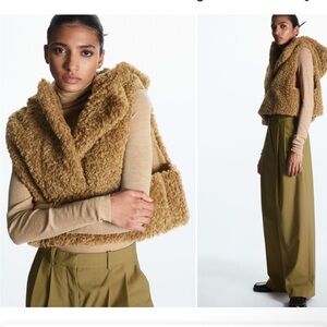 COS hooded faux shearling vest